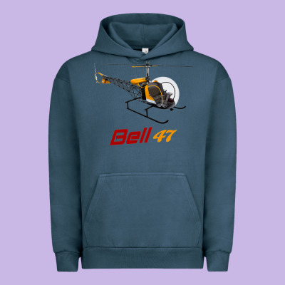 Bell 47 Helicopter Urban Hoodie Designed By Artmosaic