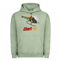 Pigment Oil Green bell 47 helicopter Urban Hoodie - ArtMosaic