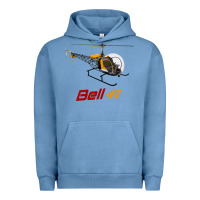 Pigment Pebble Blue bell 47 helicopter Urban Hoodie - ArtMosaic