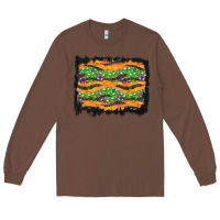 Chestnut Halloween Skull Background Long Sleeve Tee - BundleAndBundleShop