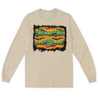Mushroom Halloween Skull Background Long Sleeve Tee - BundleAndBundleShop