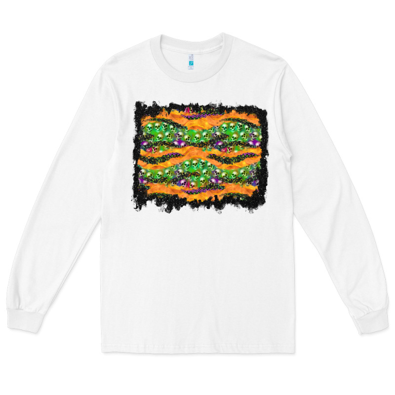 Halloween Skull Background Long Sleeve Tee by BundleAndBundleShop | Teevron