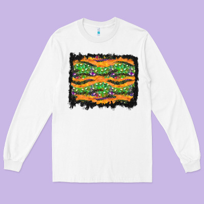 Halloween Skull Background Long Sleeve Tee Designed By Bundleandbundleshop