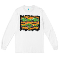 White Halloween Skull Background Long Sleeve Tee - BundleAndBundleShop