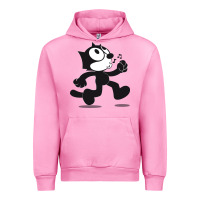 Fuchsia Pink felix the cat whistling Urban Hoodie - ArtMosaic