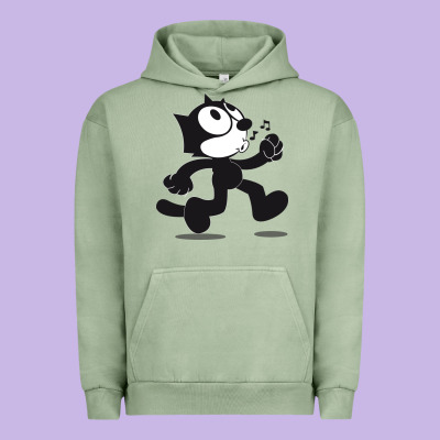 Felix The Cat Whistling Urban Hoodie Designed By Artmosaic