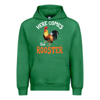Emerald Here Comes The Rooster Shirt Chicken Lady Outfit 243 Urban Hoodie - ArtMosaic