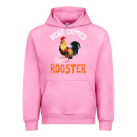 Fuchsia Pink Here Comes The Rooster Shirt Chicken Lady Outfit 243 Urban Hoodie - ArtMosaic