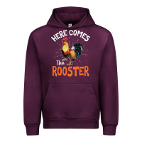Mauve Wine Here Comes The Rooster Shirt Chicken Lady Outfit 243 Urban Hoodie - ArtMosaic