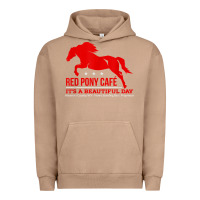 Pigment Burro Red Pony Cafe, Funny cute horse lover Urban Hoodie - ArtMosaic