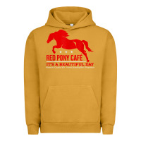 Pigment Peanut Butter Red Pony Cafe, Funny cute horse lover Urban Hoodie - ArtMosaic
