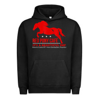 Pigment Black Red Pony Cafe, Funny cute horse lover Urban Hoodie - ArtMosaic