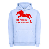 Pigment Grape Ice Red Pony Cafe, Funny cute horse lover Urban Hoodie - ArtMosaic