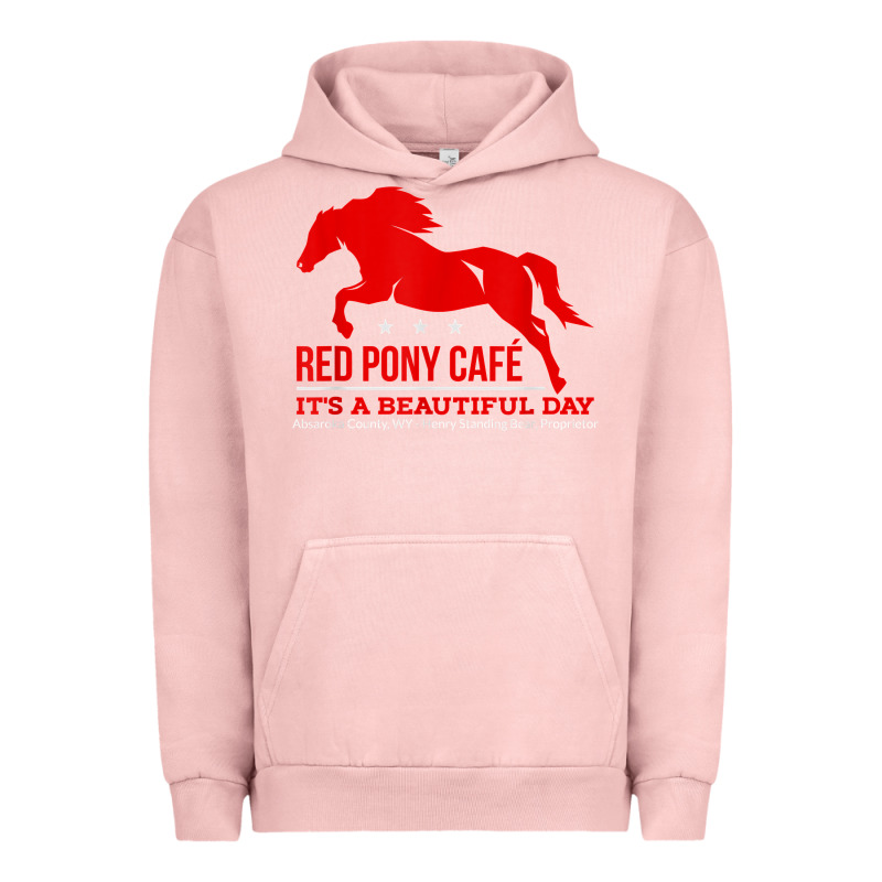 Red Pony Cafe, Funny Cute Horse Lover Urban Hoodie by ArtMosaic | Teevron
