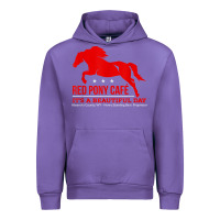 Tulip Red Pony Cafe, Funny cute horse lover Urban Hoodie - ArtMosaic