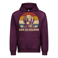Mauve Wine Golden Retriever Dog Life is golden retro vintage Urban Hoodie - ArtMosaic
