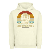 Pigment Pistachio Golden Retriever Dog Life is golden retro vintage Urban Hoodie - ArtMosaic