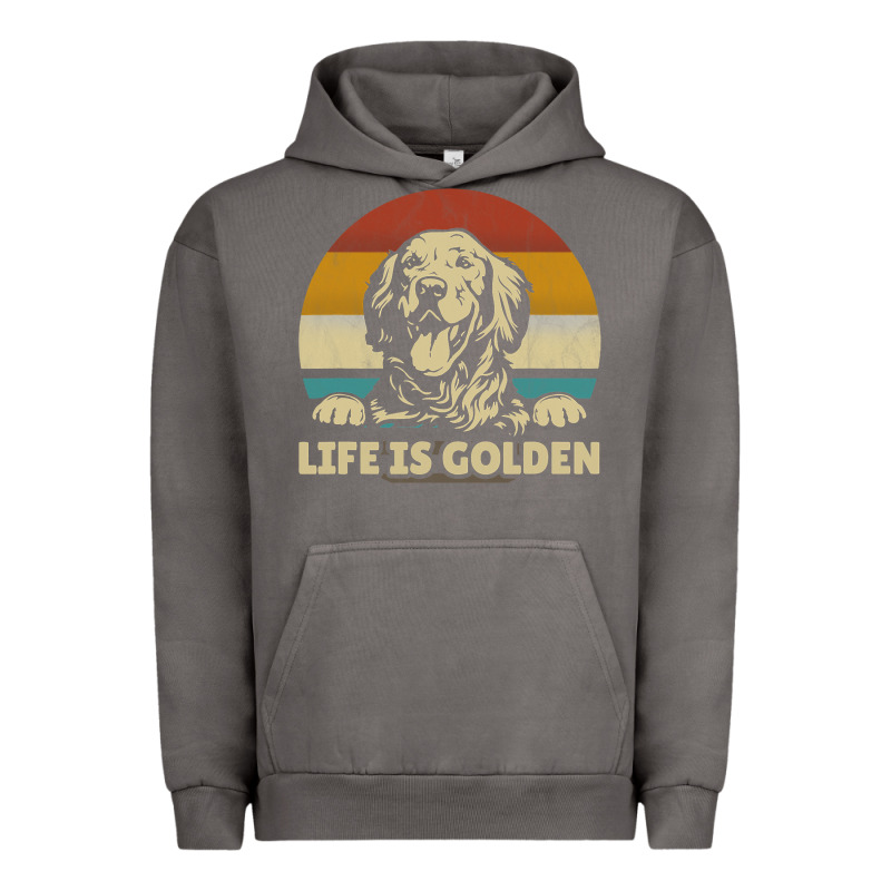 Golden Retriever Dog Life Is Golden Retro Vintage Urban Hoodie by ArtMosaic | Teevron
