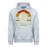 Heather Grey Golden Retriever Dog Life is golden retro vintage Urban Hoodie - ArtMosaic