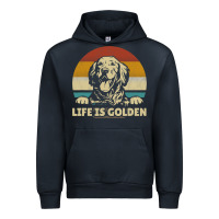 Navy Golden Retriever Dog Life is golden retro vintage Urban Hoodie - ArtMosaic