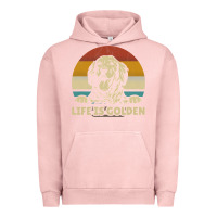 Pigment Salmon Golden Retriever Dog Life is golden retro vintage Urban Hoodie - ArtMosaic
