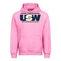 Fuchsia Pink United Steelworkers - Unity and Strength for Worke Urban Hoodie - ArtMosaic