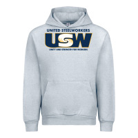 Heather Grey United Steelworkers - Unity and Strength for Worke Urban Hoodie - ArtMosaic