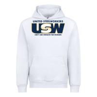 White United Steelworkers - Unity and Strength for Worke Urban Hoodie - ArtMosaic
