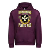Mauve Wine Borinqueneers Puerto Rico Flag Honor Et Fidelitas Urban Hoodie - ArtMosaic