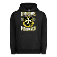 Pigment Black Borinqueneers Puerto Rico Flag Honor Et Fidelitas Urban Hoodie - ArtMosaic