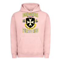 Pigment Salmon Borinqueneers Puerto Rico Flag Honor Et Fidelitas Urban Hoodie - ArtMosaic