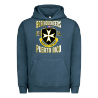 Pigment Midnight Navy Borinqueneers Puerto Rico Flag Honor Et Fidelitas Urban Hoodie - ArtMosaic