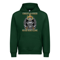 Forest Green jesus christian biker never ride alone Urban Hoodie - ArtMosaic