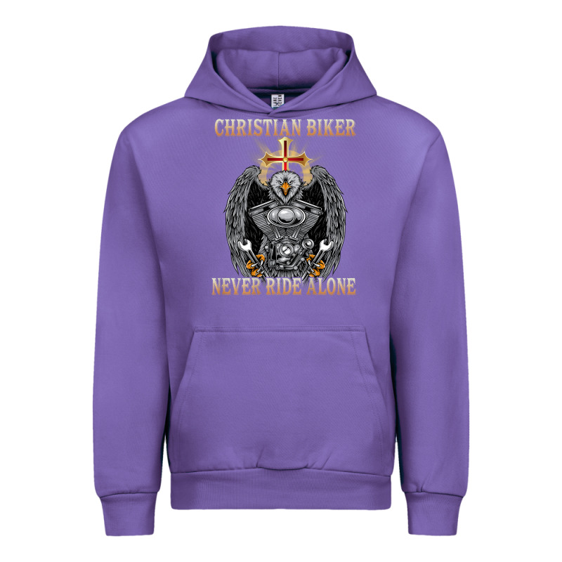 Jesus Christian Biker Never Ride Alone Urban Hoodie by ArtMosaic | Teevron