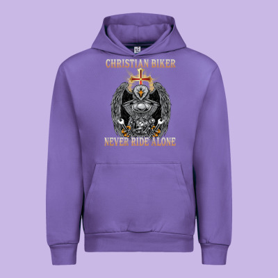 Jesus Christian Biker Never Ride Alone Urban Hoodie Designed By Artmosaic