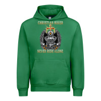 Emerald jesus christian biker never ride alone Urban Hoodie - ArtMosaic