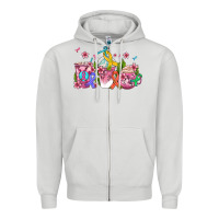 Dove Grey western cancer  coffee cups with ribbons Zipper Hoodie - AdoDesignShop