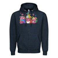 Navy western cancer  coffee cups with ribbons Zipper Hoodie - AdoDesignShop