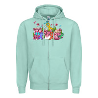 Seafoam western cancer  coffee cups with ribbons Zipper Hoodie - AdoDesignShop
