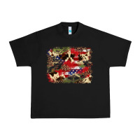 Black 4th of july american flagcowhide  leopard backgrou Urban Heavy Tee - FaDigitalArtStudio