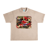 French Oak 4th of july american flagcowhide  leopard backgrou Urban Heavy Tee - FaDigitalArtStudio