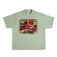 Oil Green 4th of july american flagcowhide  leopard backgrou Urban Heavy Tee - FaDigitalArtStudio