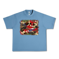 Pebble Blue 4th of july american flagcowhide  leopard backgrou Urban Heavy Tee - FaDigitalArtStudio