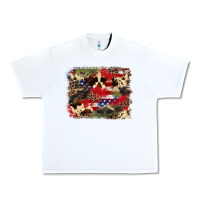 White 4th of july american flagcowhide  leopard backgrou Urban Heavy Tee - FaDigitalArtStudio
