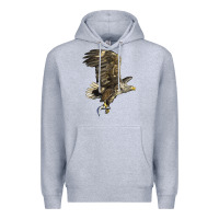 Heather Grey American White Sea Eagle Premium Hoodie - LillyAllenDesigns