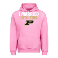 Fuchsia Pink Purdue Boilermakers Married Into This - Apparel Urban Hoodie - ArtMosaic