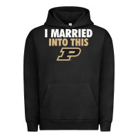 Pigment Black Purdue Boilermakers Married Into This - Apparel Urban Hoodie - ArtMosaic