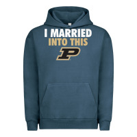 Pigment Midnight Navy Purdue Boilermakers Married Into This - Apparel Urban Hoodie - ArtMosaic