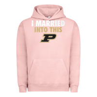 Pigment Salmon Purdue Boilermakers Married Into This - Apparel Urban Hoodie - ArtMosaic