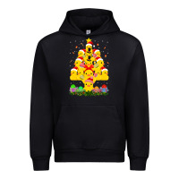 Black duck rubber duck christmas tree duckie and quack christmas 123 Urban Hoodie - ArtMosaic